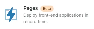 Cloudflare Pages Beta button on dashboard