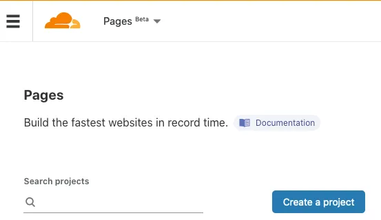 Pages - Create a project