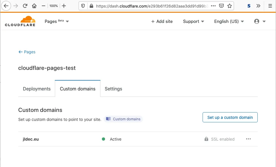 Cloudflare Pages custom domain