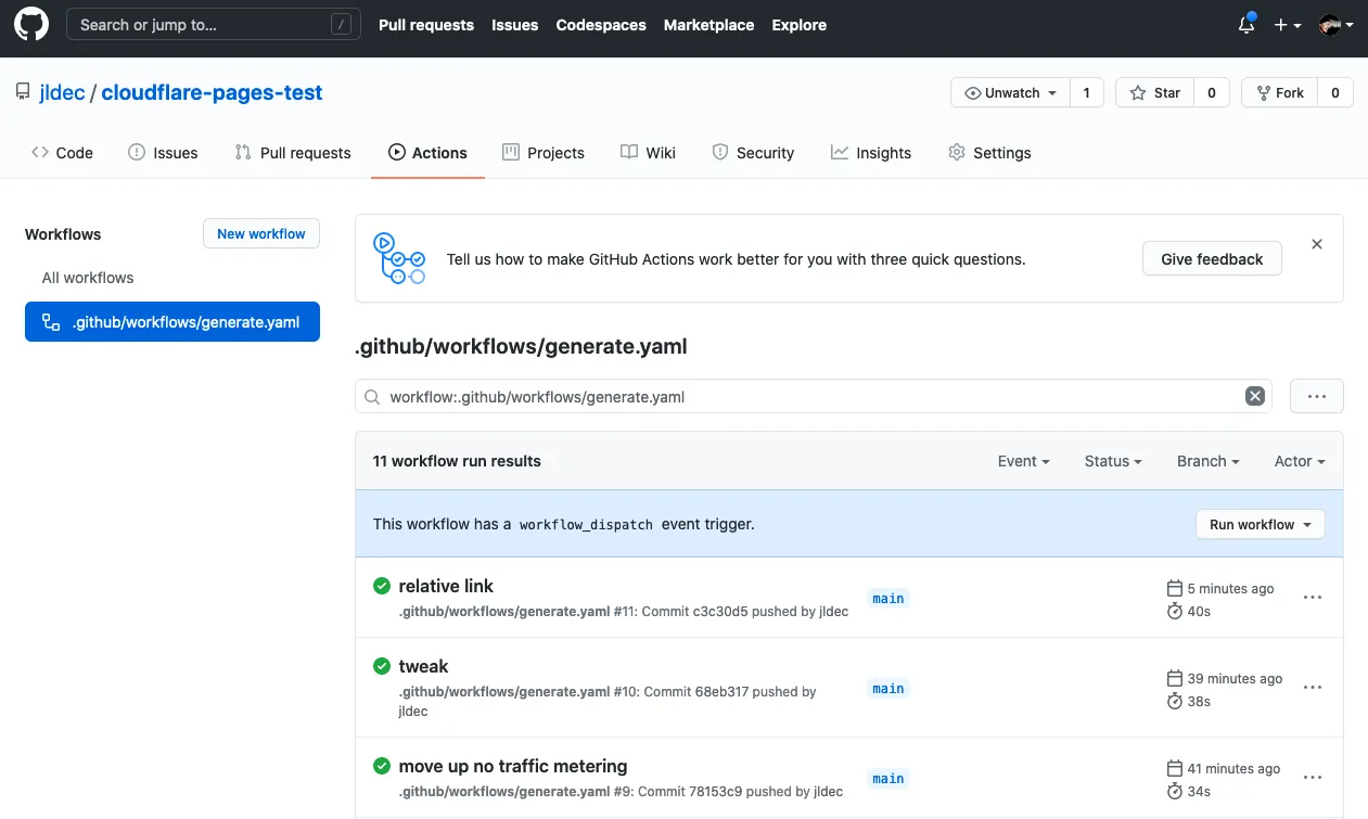 GitHub Pages builds using GitHub Actions