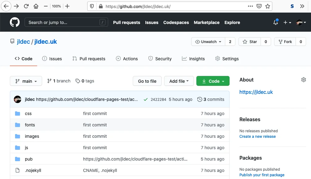 GitHub Pages repo