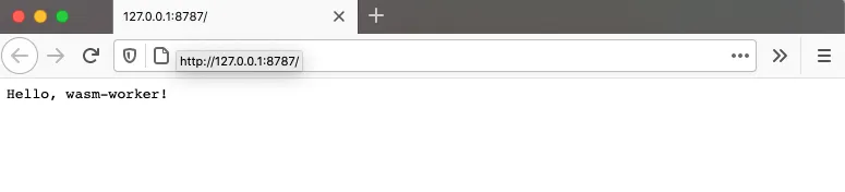 'Hello wasm-worker!' appears in the browser