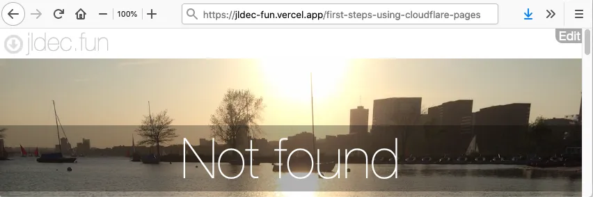 Page not found when trying to browse toURL without extension