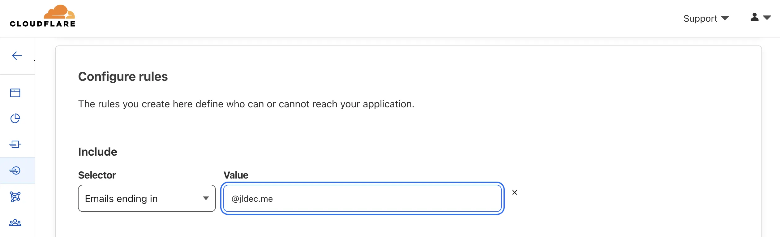 Screenshot of Zero Trust Policy Rule Configuration