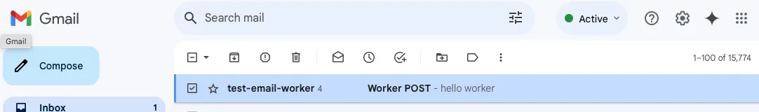 Screenshot of email sent from worker