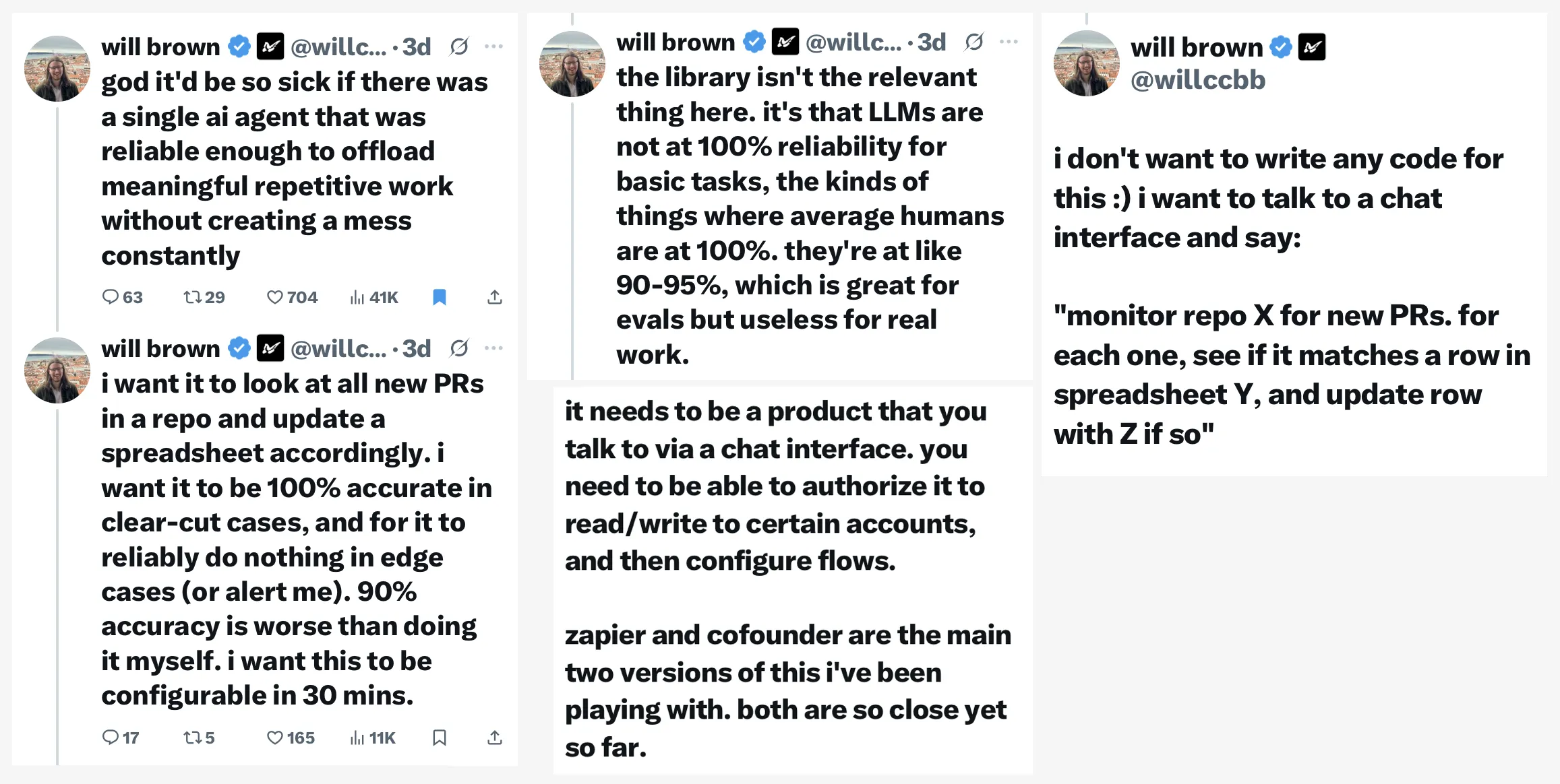 Screenshot of tweet thread